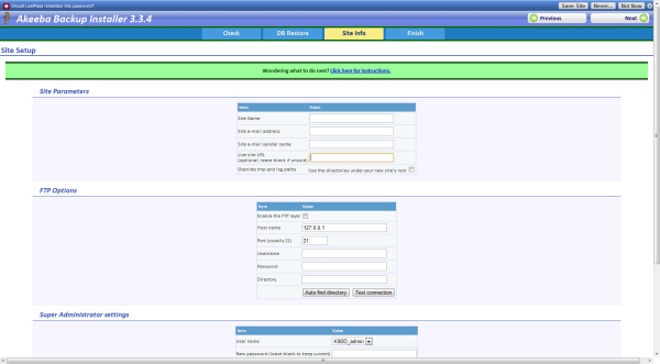 7 site configuration